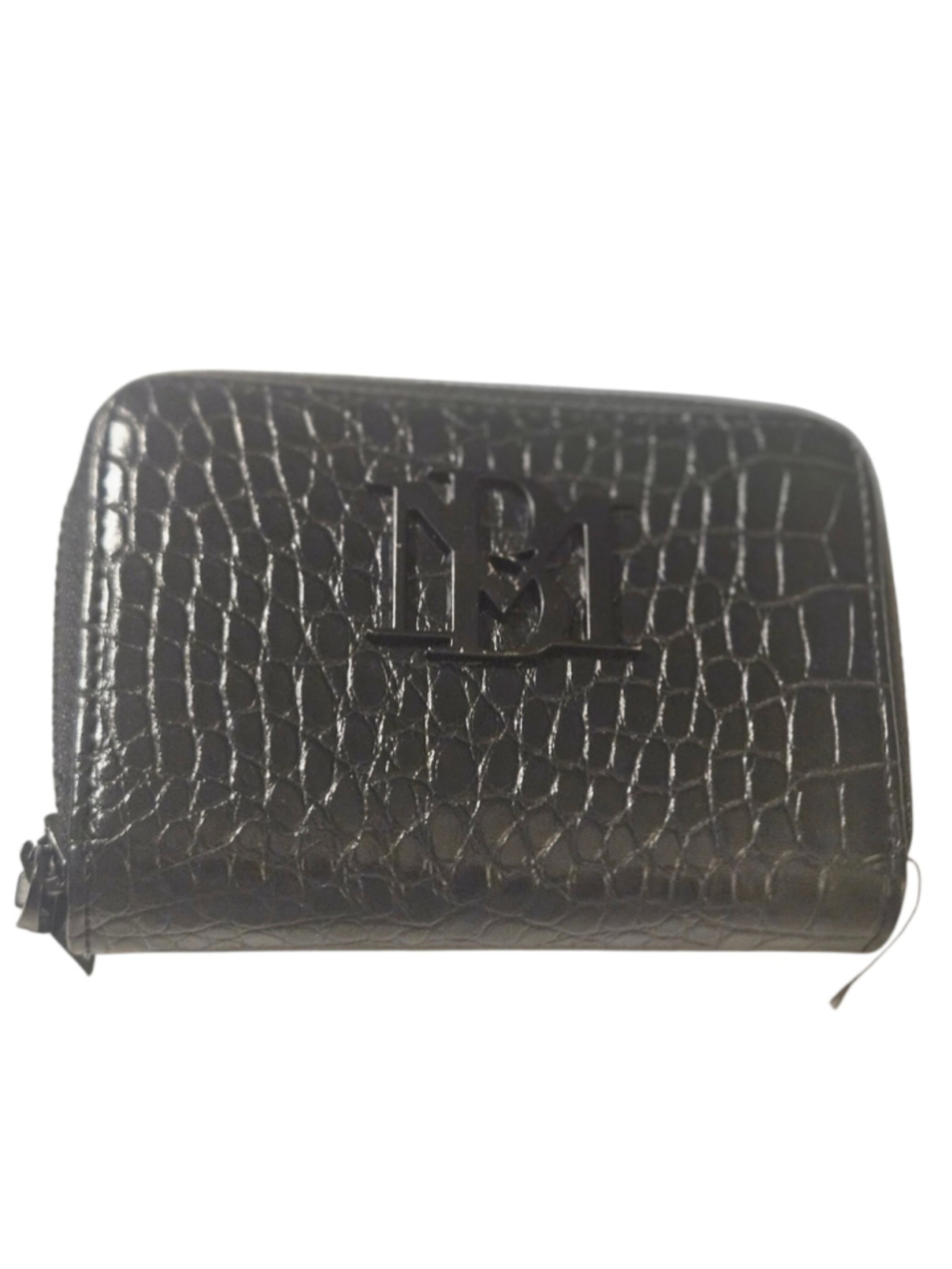 Badgley Mischka Black Croc-Embossed Wallet One Size